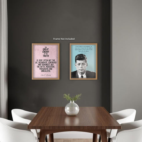 Posterizer 2 pcs-John F. Kennedy Political Quotes-Quotes-Patriotic & Military Art-Gift for Policemen, Law Enforcement Officer- unframed wall art...